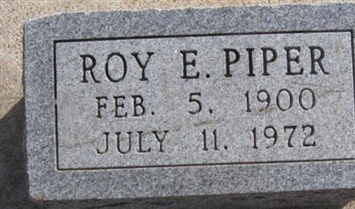 Roy Ernest Piper on Sysoon