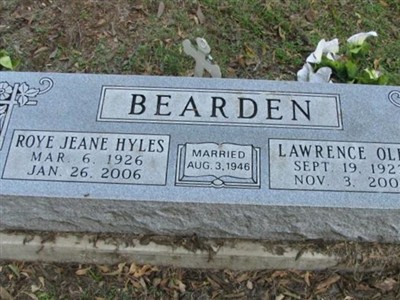 Roye Jeane Hyles Bearden on Sysoon