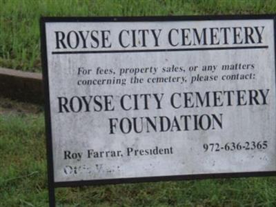 Royse City Cemetery on Sysoon