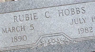 Rubie C. Hobbs on Sysoon