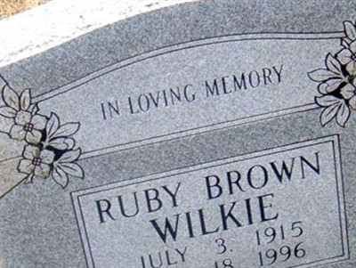 Ruby Brown Wilkie on Sysoon