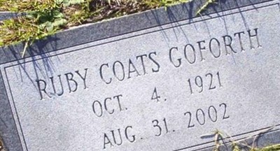 Ruby Coats Goforth on Sysoon