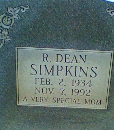 Ruby Dean Dunaway Simpkins on Sysoon