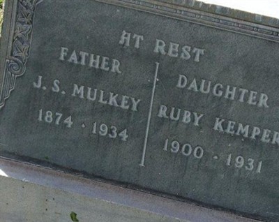 Ruby E Mulkey Kemper on Sysoon