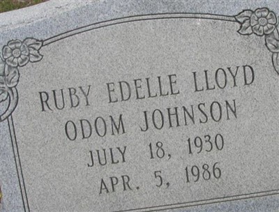 Ruby Edelle Lloyd Odom Johnson on Sysoon