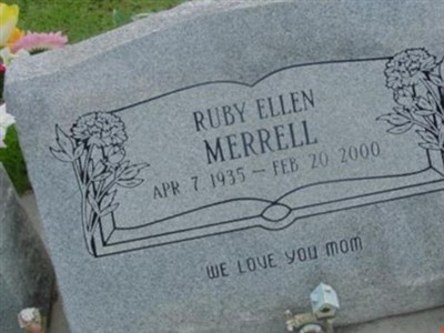 Ruby Ellen Merrell, Find a grave on Sysoon Ruby Ellen Merrell on Sysoon