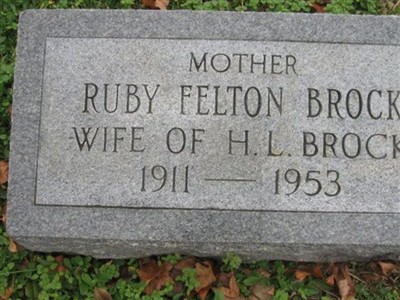 Ruby Felton Brock on Sysoon