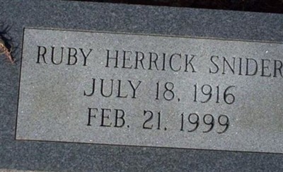 Ruby Herrick Snider on Sysoon