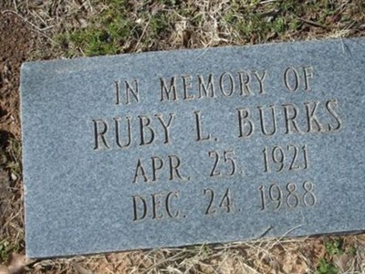 Ruby L. Burks, Find a grave on Sysoon Ruby L. Burks on Sysoon