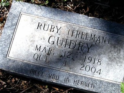 Ruby L. Freeman Guidry on Sysoon