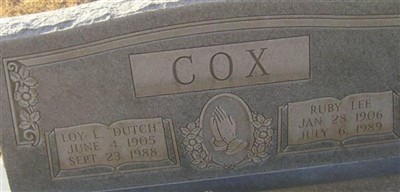 Ruby Lee Cox on Sysoon