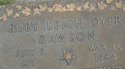 Ruby Leigh Dyer Dawson on Sysoon