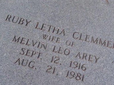 Ruby Letha Clemmer Arey on Sysoon