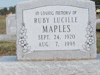 Ruby Lucille Maples on Sysoon