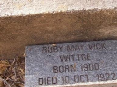 Ruby Mae Vick Wittge on Sysoon