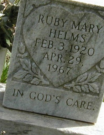 Ruby Mary Helms on Sysoon