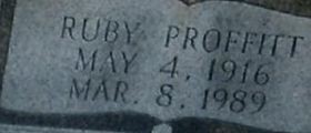 Ruby Mollie Proffitt Cogdill on Sysoon