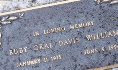 Ruby Oral Davis Williams on Sysoon