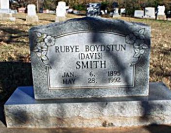 Rubye Boydstun Davis Smith on Sysoon