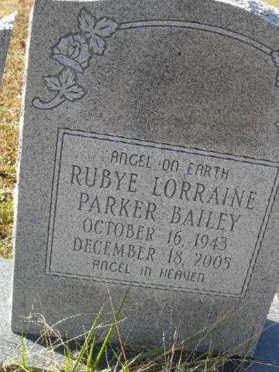 Rubye Lorraine Parker Bailey on Sysoon