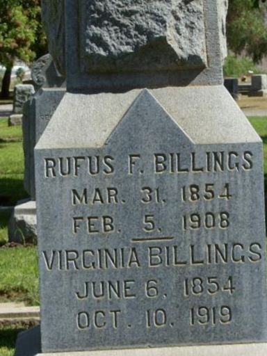 Rufus F Billings on Sysoon