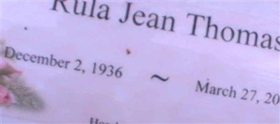 Rula Jean Thomas on Sysoon