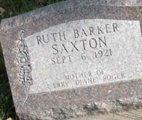 Ruth Barker Saxton on Sysoon