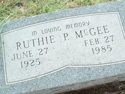 Ruthie P. McGee on Sysoon
