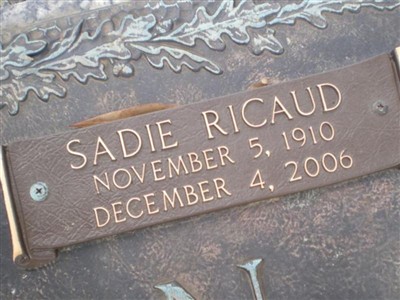 Sadie Ricaud Bordelon on Sysoon