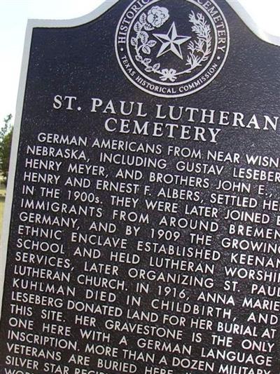 Saint Paul Lutheran Cemetery on Sysoon