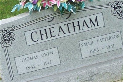 Sallie Patterson Cheatham on Sysoon