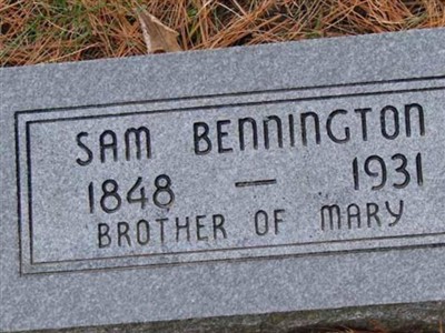 Sam Bennington, Find a grave on Sysoon Sam Bennington on Sysoon