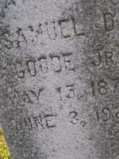 Samuel D Goode, Jr, Find a grave on Sysoon Samuel D Goode, Jr on Sysoon