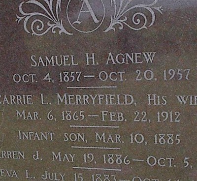 Samuel H Agnew on Sysoon