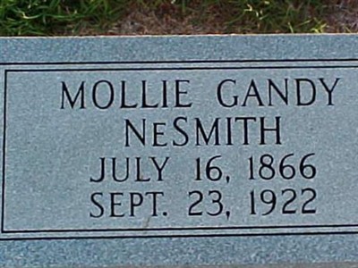 Mrs Mary Sapphire "Mollie" Gandy Nesmith on Sysoon