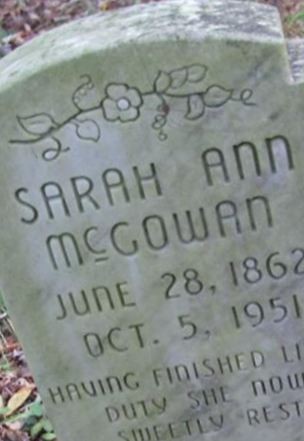 Sara Ann McGowan on Sysoon
