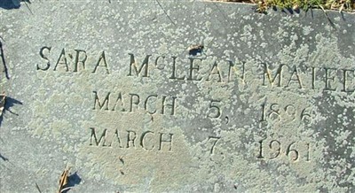Sara McLean Mateer on Sysoon