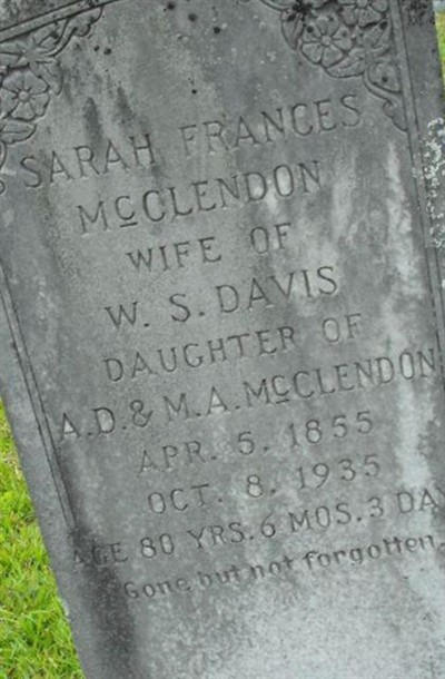 Sarah Frances McClendon Davis on Sysoon