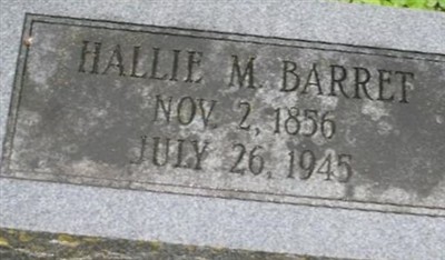 Sarah M "Hallie" McGehee Barret on Sysoon