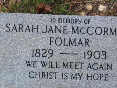 Sarah Jane McCormick Folmar on Sysoon