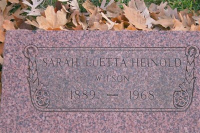 Sarah LuEtta "Etta" Hale Wilson Heinold on Sysoon