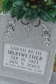 Sarah Ruth Meriwether on Sysoon