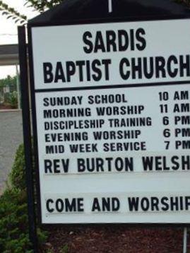 Sardis Baptist Church Cemetery on Sysoon