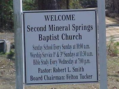 Second Mineral Springs Baptist Church on Sysoon