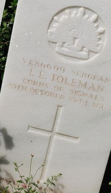 Sgt Ian Edwin Toleman on Sysoon