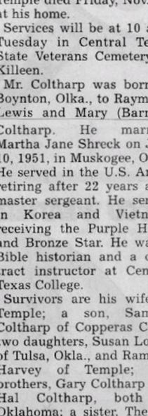 Sgt Lewis F. Coltharp on Sysoon