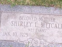 Shirley L Evans Metcalf on Sysoon