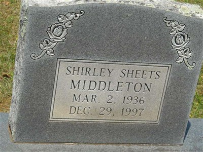 Shirley Mae Sheets Middleton on Sysoon