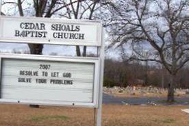 Cedar Shoals Baptist Church Cemetery on Sysoon