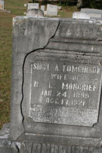 Sibyl Agnes Tomlinson Moncrief on Sysoon